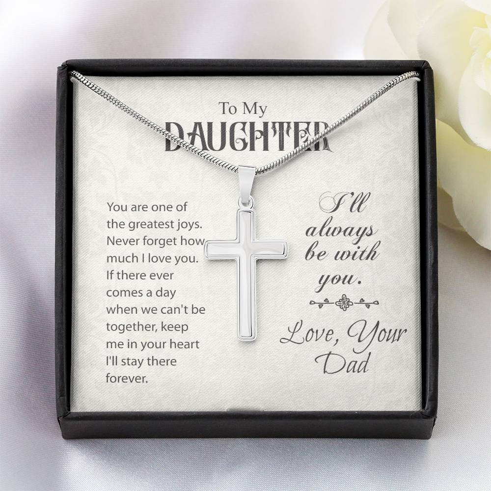 Stainless Cross Necklace For Daughter w/ MC